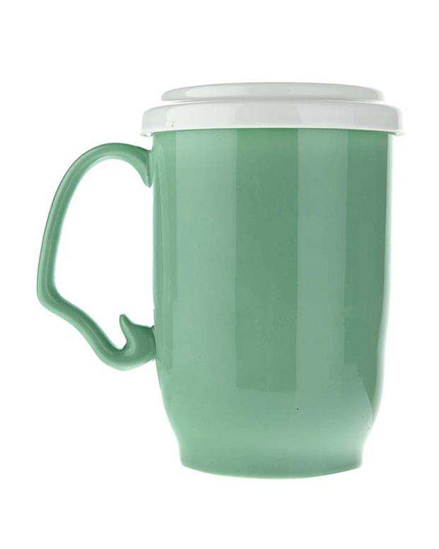 ماگ دمنوش سرامیکی سبز طرح گل Vintage