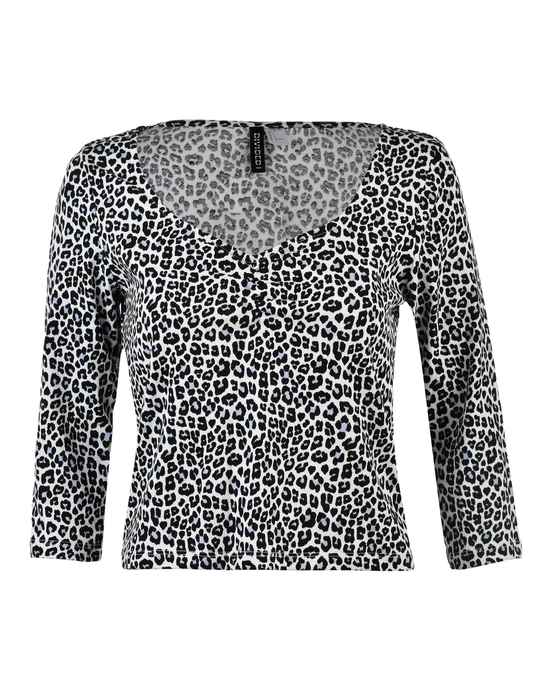 بلوز زنانه کوتاه سفید مشکی Divided اچ اند ام H&M