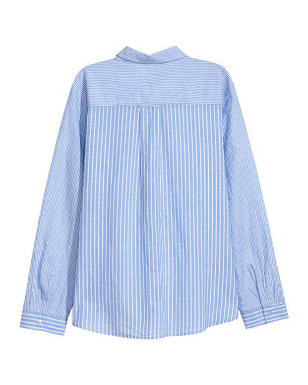 لباس خواب زنانه نخی آبی سفید راه راه H&M