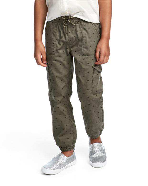 شلوار دخترانه کتان سبز ارتشی H&M