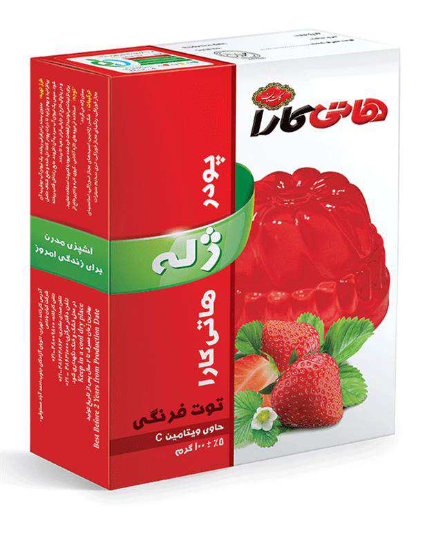 پودر ژله توت فرنگی 100 گرمی هاتی کارا گلستان