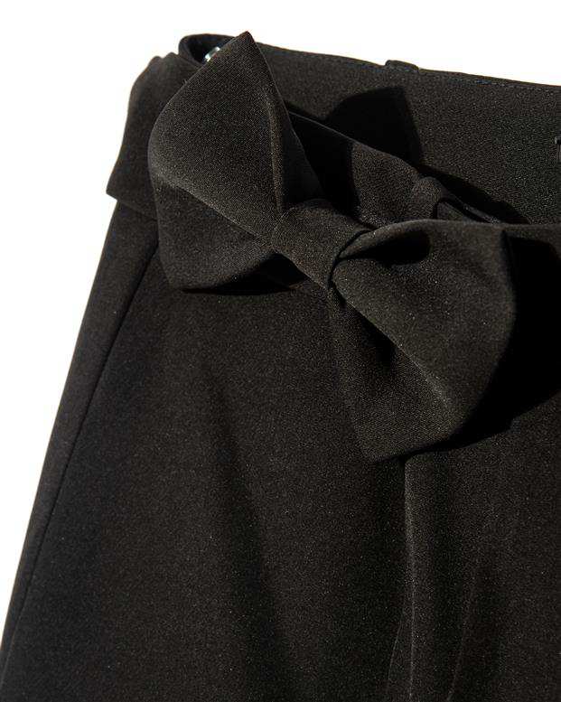 شلوار پارچه ای زنانه از بالا گشاد مشکی Vichy