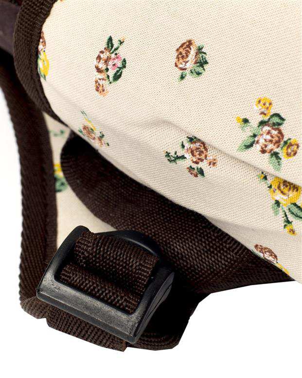 کوله ‌پشتی پارچه ‌ای قهوه ‌ای گل دار رنگ تا رنگ
