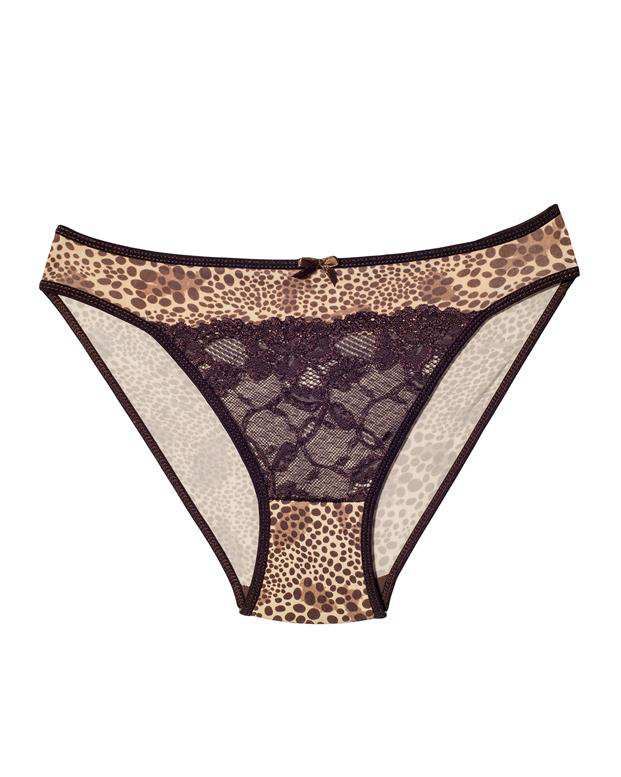 ست شورت و سوتین زنانه Push Up قهوه ای پلنگی 551 Romano
