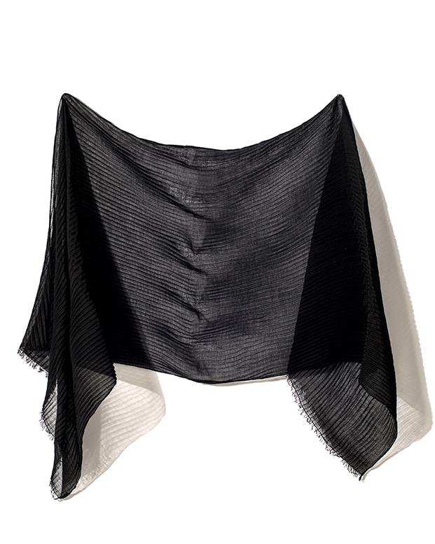 شال زنانه نخی پلیسه مشکی Market Scarf 