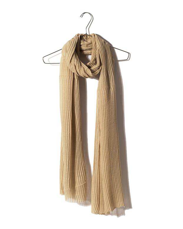 شال زنانه 2 متری نخی پلیسه کرم Market Scarf