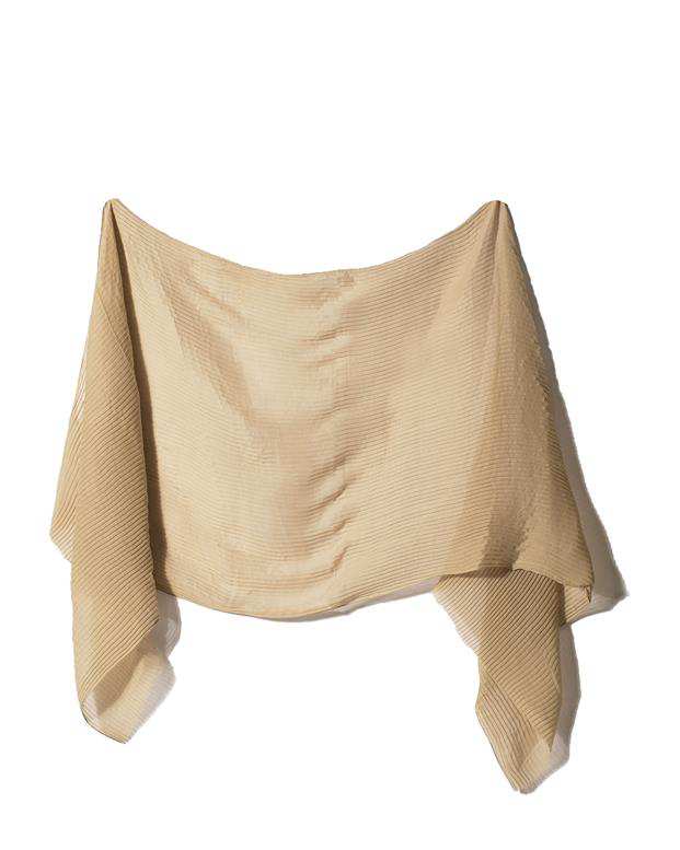 شال زنانه 2 متری نخی پلیسه کرم Market Scarf