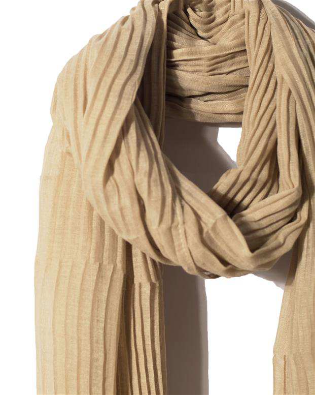 شال زنانه 2 متری نخی پلیسه کرم Market Scarf
