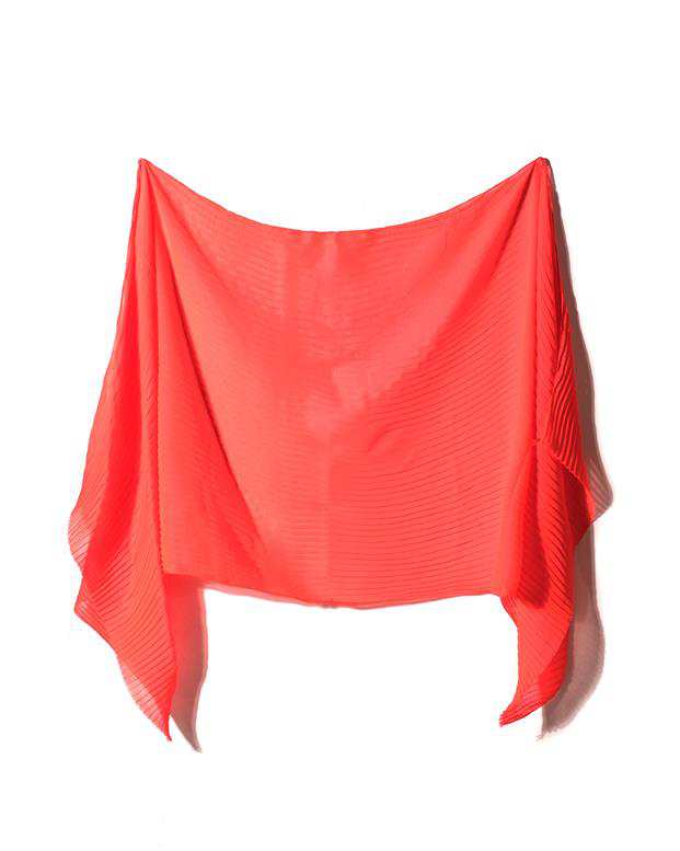 شال زنانه 2 متری نخی پلیسه مرجانی Market Scarf