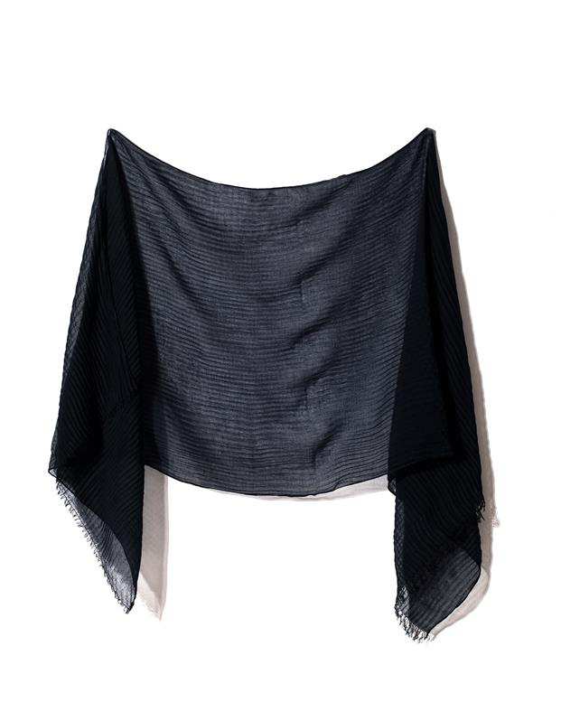 شال زنانه 2 متری نخی پلیسه سرمه ای Market Scarf
