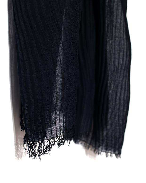 شال زنانه 2 متری نخی پلیسه سرمه ای Market Scarf