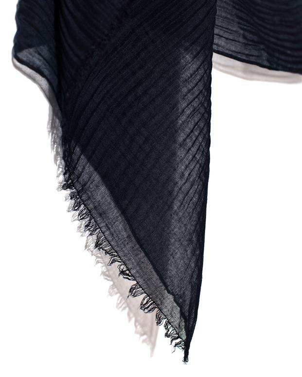 شال زنانه 2 متری نخی پلیسه سرمه ای Market Scarf
