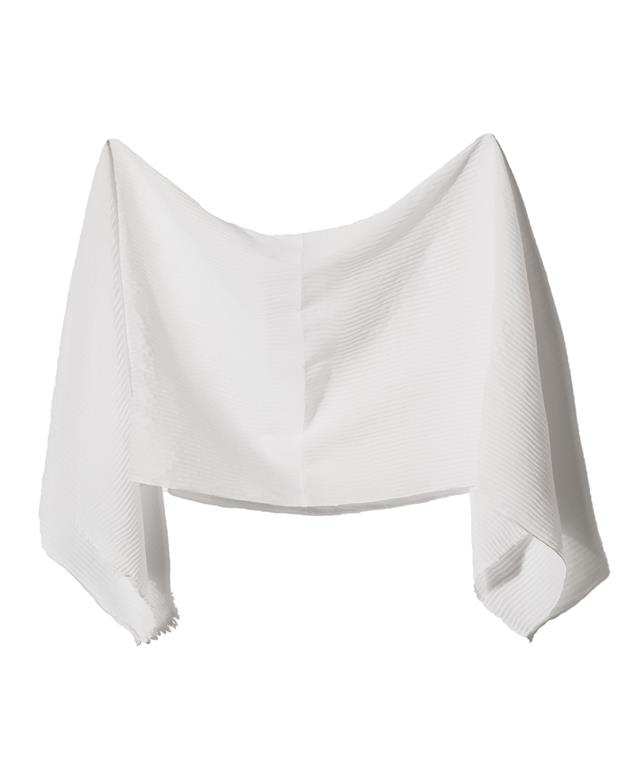شال زنانه 2 متری نخی پلیسه سفید Market Scarf