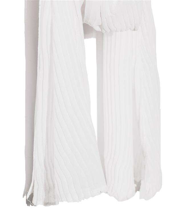 شال زنانه 2 متری نخی پلیسه سفید Market Scarf