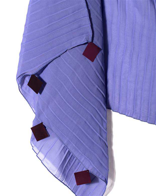 شال زنانه 2.5 متری کرپ حریر بنفش پولکی Market Scarf