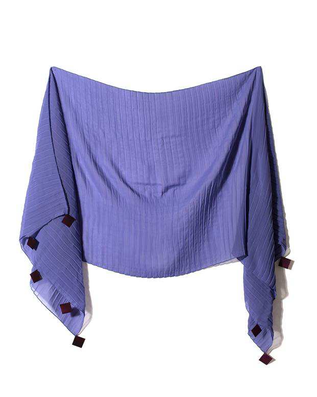 شال زنانه 2.5 متری کرپ حریر بنفش پولکی Market Scarf