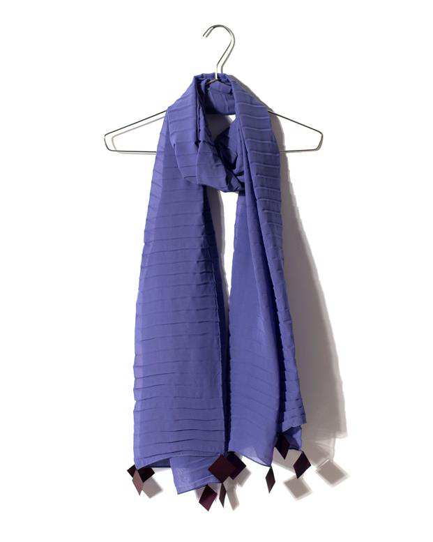 شال زنانه 2.5 متری کرپ حریر بنفش پولکی Market Scarf