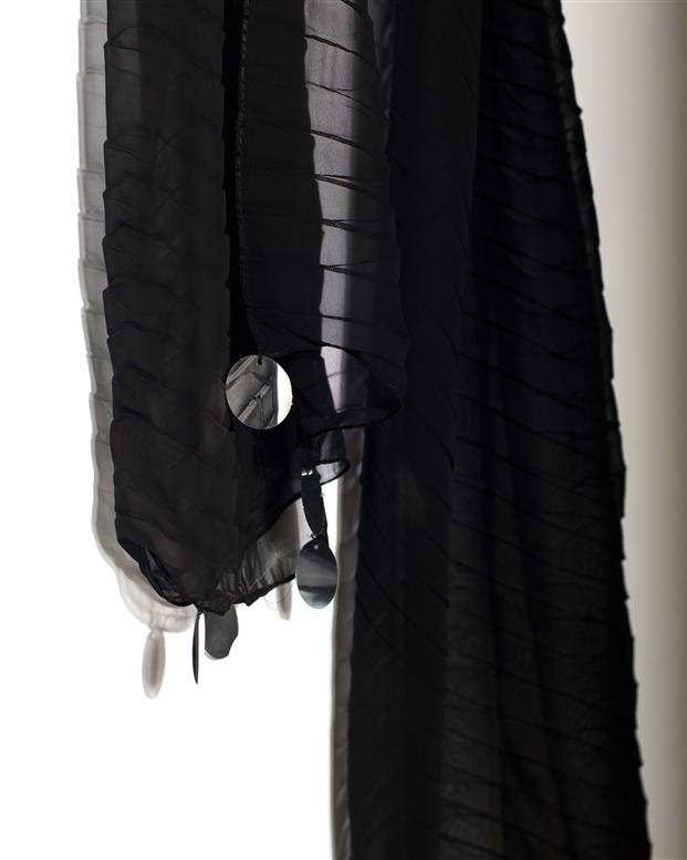 شال زنانه 2.5 متری کرپ حریر مشکی پولکی Market Scarf