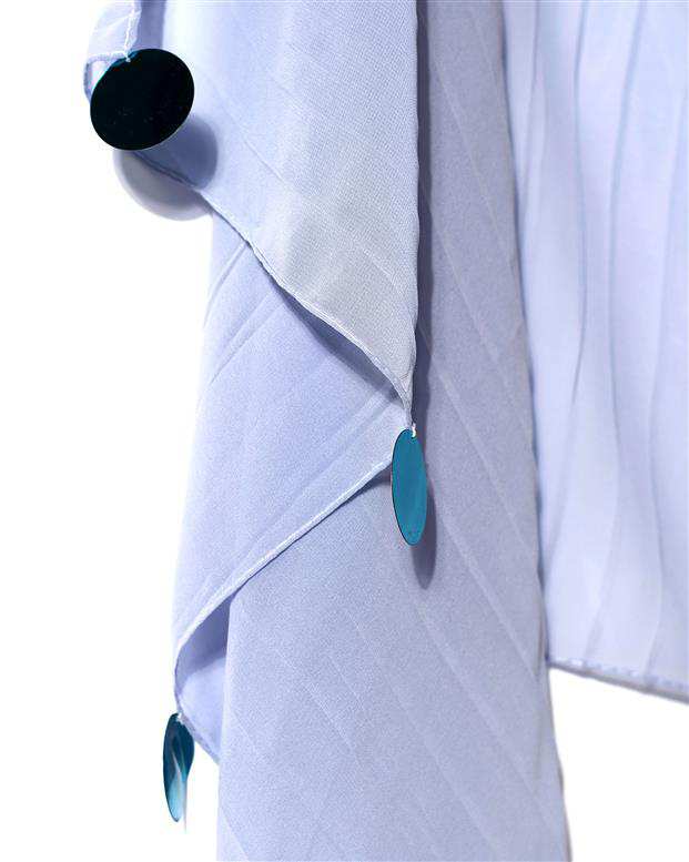 شال زنانه 2.5 متری کرپ حریر یاسی پولکی Market Scarf
