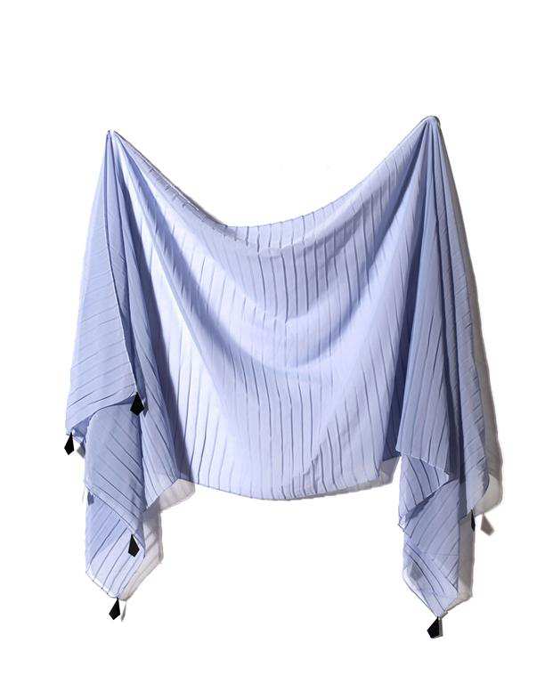 شال زنانه 2.5 متری کرپ حریر یاسی پولکی Market Scarf