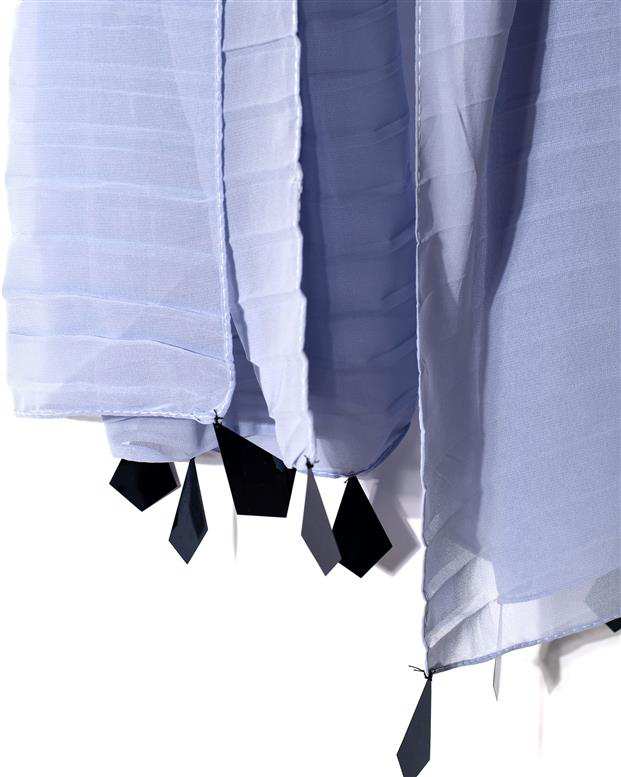شال زنانه 2.5 متری کرپ حریر یاسی پولکی Market Scarf