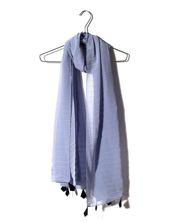 شال زنانه 2.5 متری کرپ حریر یاسی پولکی Market Scarf