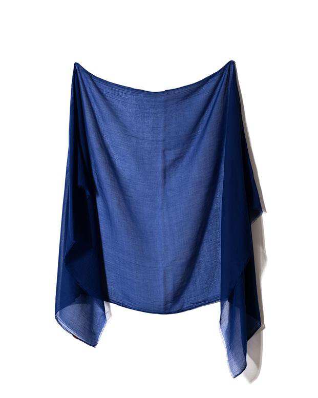 شال زنانه 2 متری سوپر نخ آبی کاربنی Market Scarf