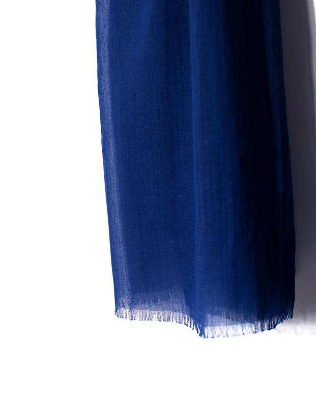 شال زنانه 2 متری سوپر نخ آبی کاربنی Market Scarf