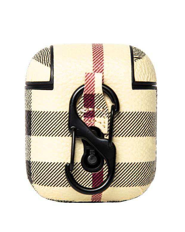 محافظ کیس اپل ایرپاد AirPods کرم طرح burberry 