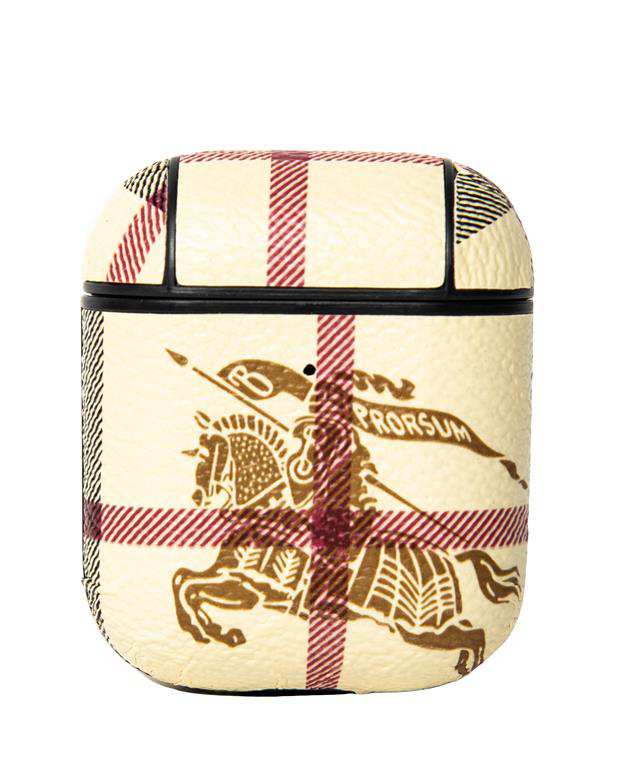 محافظ کیس اپل ایرپاد AirPods کرم طرح burberry 
