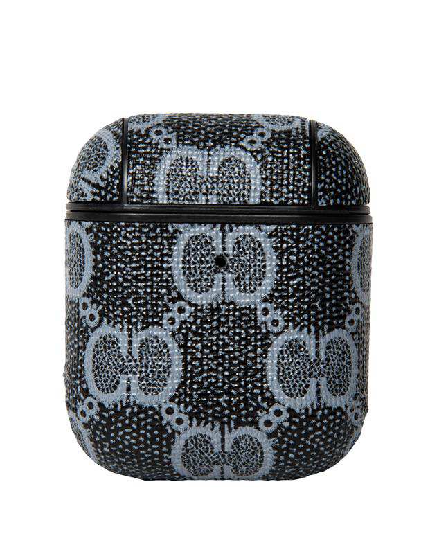 کاور محافظ چرمی طرح Gucci مناسب کیس اپل ایرپاد AirPods آبی