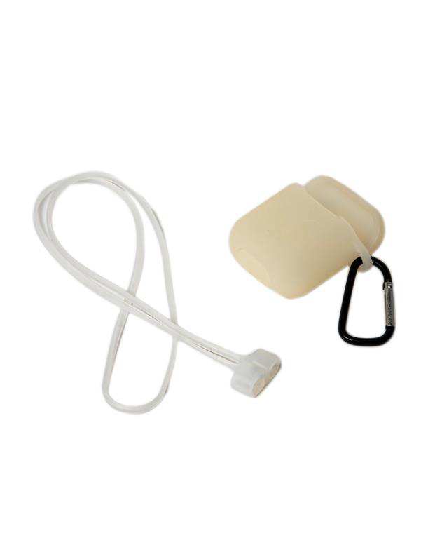 محافظ سیلیکونی با بند نگهدارنده مناسب کیس AirPods بی رنگ