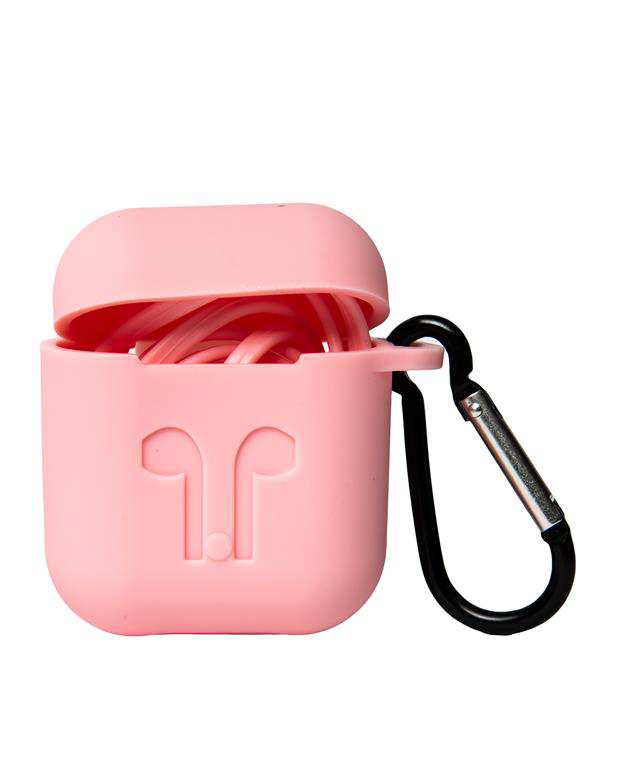 محافظ سیلیکونی با بند نگهدارنده مناسب کیس AirPods صورتی