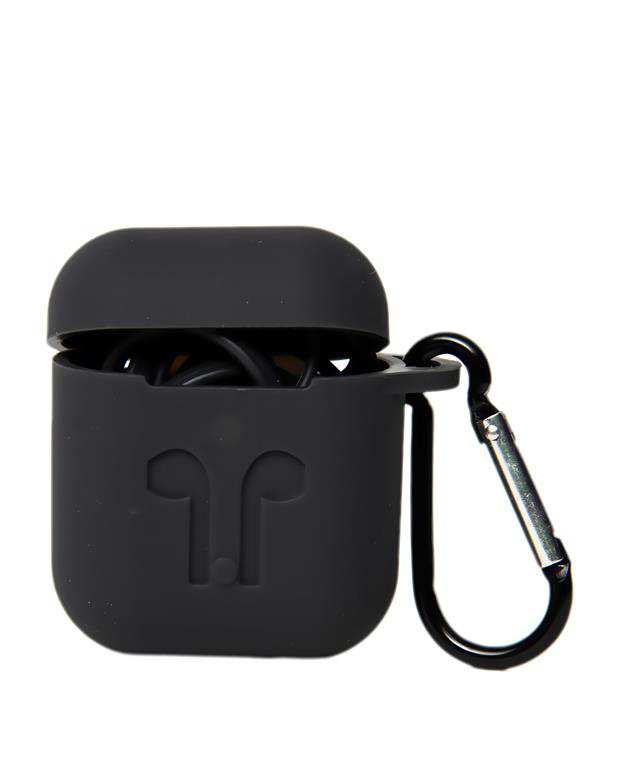 محافظ سیلیکونی با بند نگهدارنده مناسب کیس AirPods خاکستری