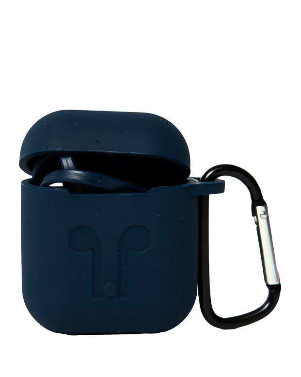 محافظ سیلیکونی با بند نگهدارنده مناسب کیس AirPods سرمه ای