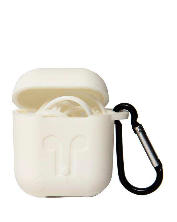 محافظ سیلیکونی با بند نگهدارنده مناسب کیس AirPods سفید