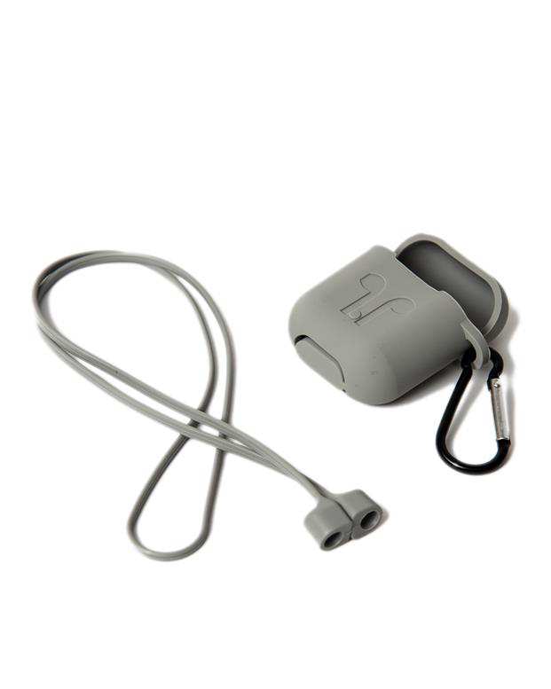 محافظ سیلیکونی با بند نگهدارنده مناسب کیس AirPods طوسی