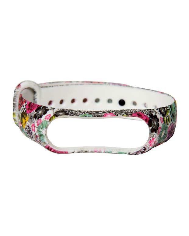 بند سیلیکونی طرح گل مچ بند هوشمند شیائومی مدل Mi Band 3