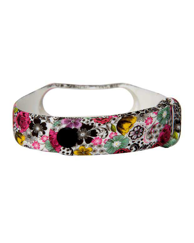 بند سیلیکونی طرح گل مچ بند هوشمند شیائومی مدل Mi Band 3