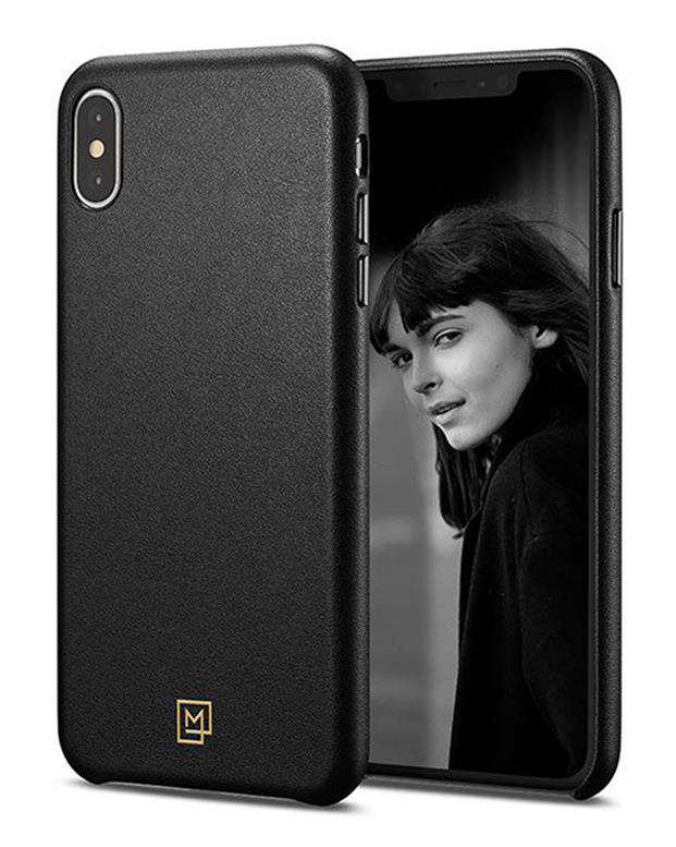 قاب آیفون چرم مدل Lamanon مشکی Apple iPhone Xs Max اسپیگن