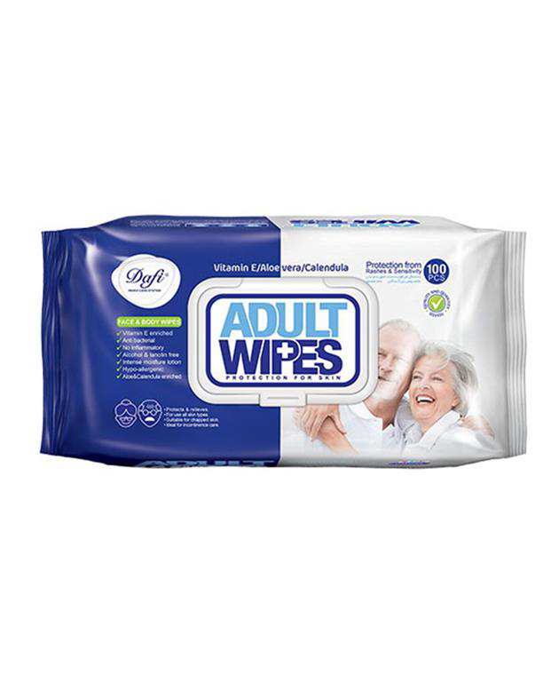 دستمال مرطوب پاک کننده دافی 100 برگ Adult Wipe