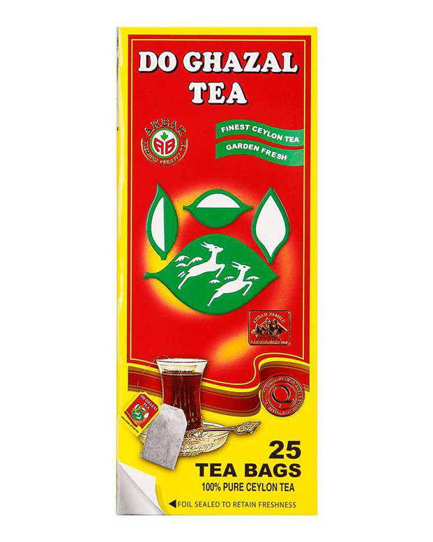 چای سیاه کیسه ای خارجی سیلان 50 گرمی دوغزال بسته 25 عددی