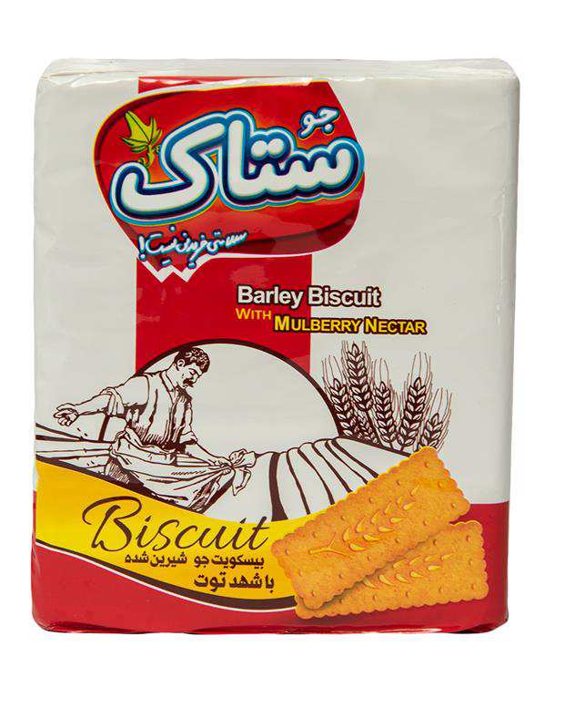 بیسکویت جو شیرین شده با شهد توت 180 گرمی ستاک