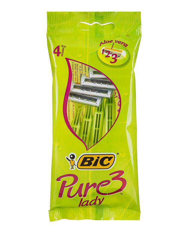 بسته 4  عددی تیغ خود تراش 3 لبه مدل Pure3 Lady  بیک Bic