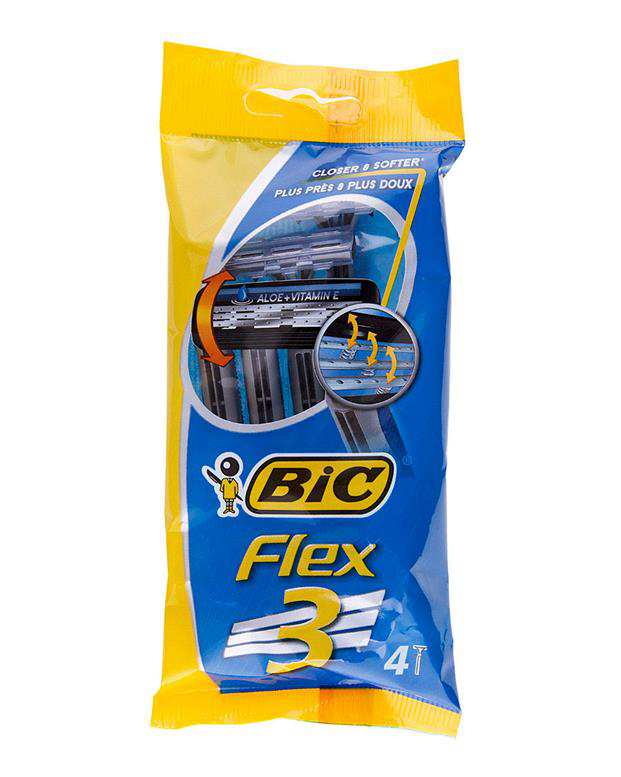 بسته 4  عددی خود تراش 3 لبه مدل Flex3  بیک Bic