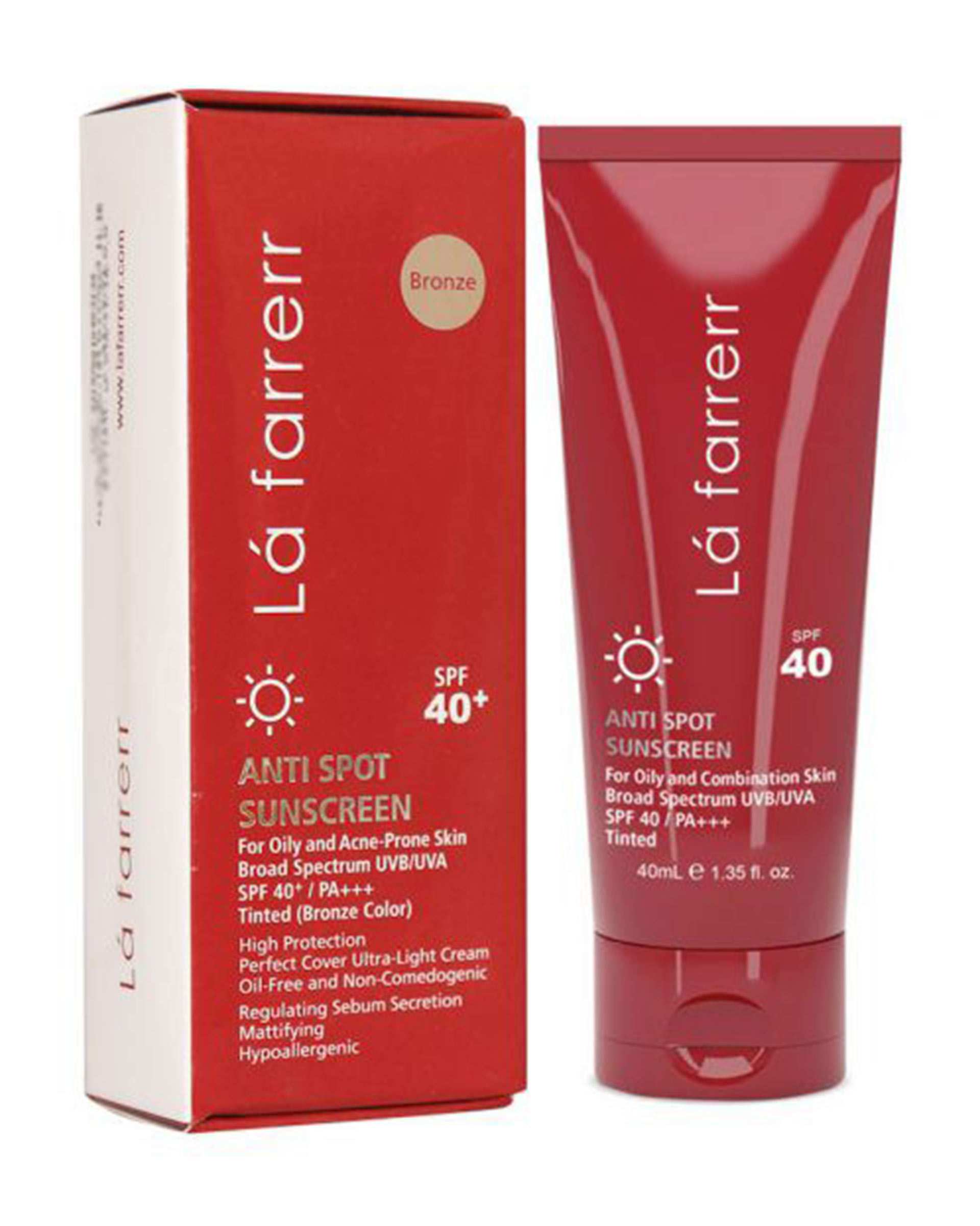 کرم ضد آفتاب و ضد لک رنگی پوست خشک Normal To Dry Bronze SPF40 برنز لافارر