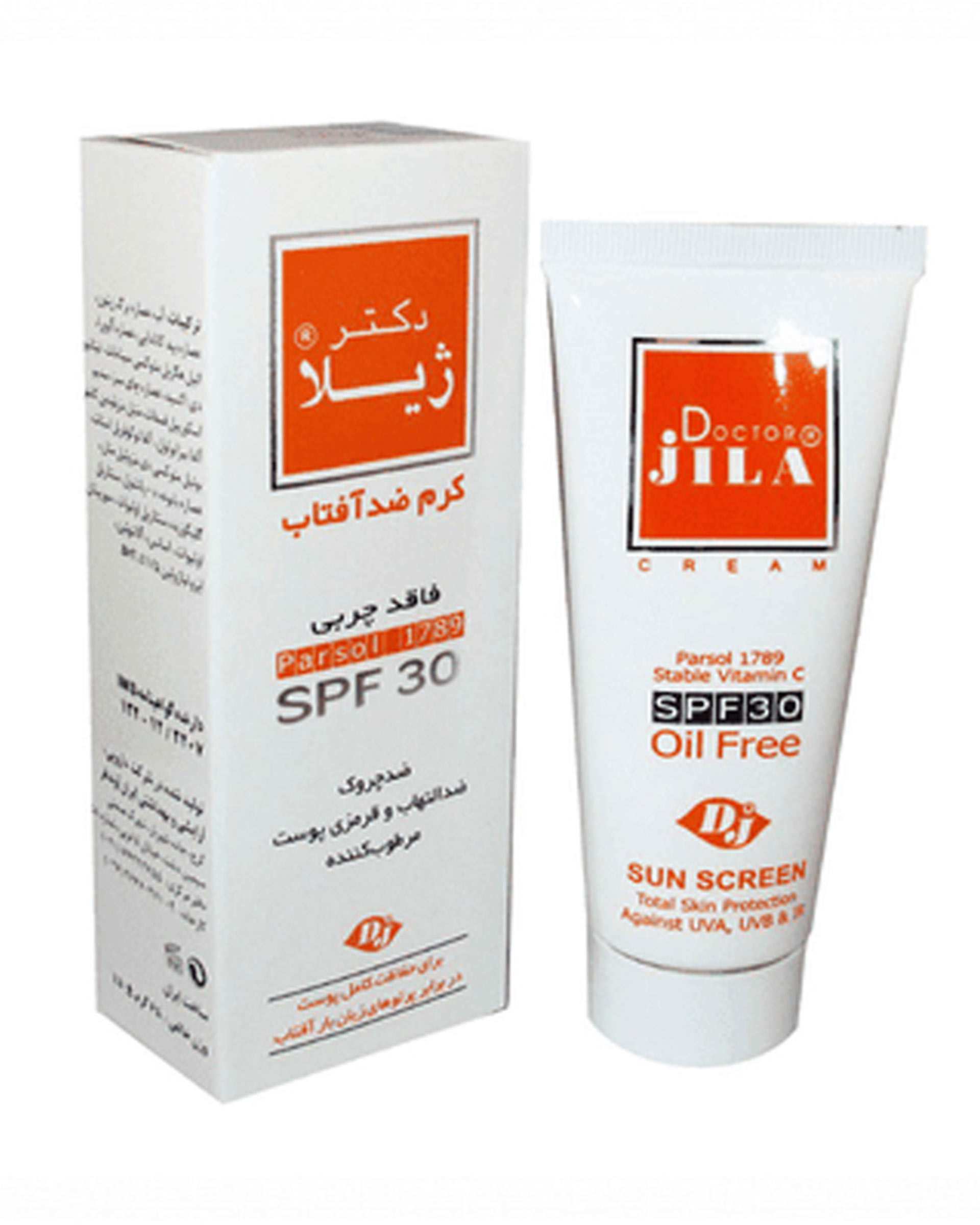 کرم ضد آفتاب بی رنگ SPF30 مناسب انواع پوست دکتر ژیلا