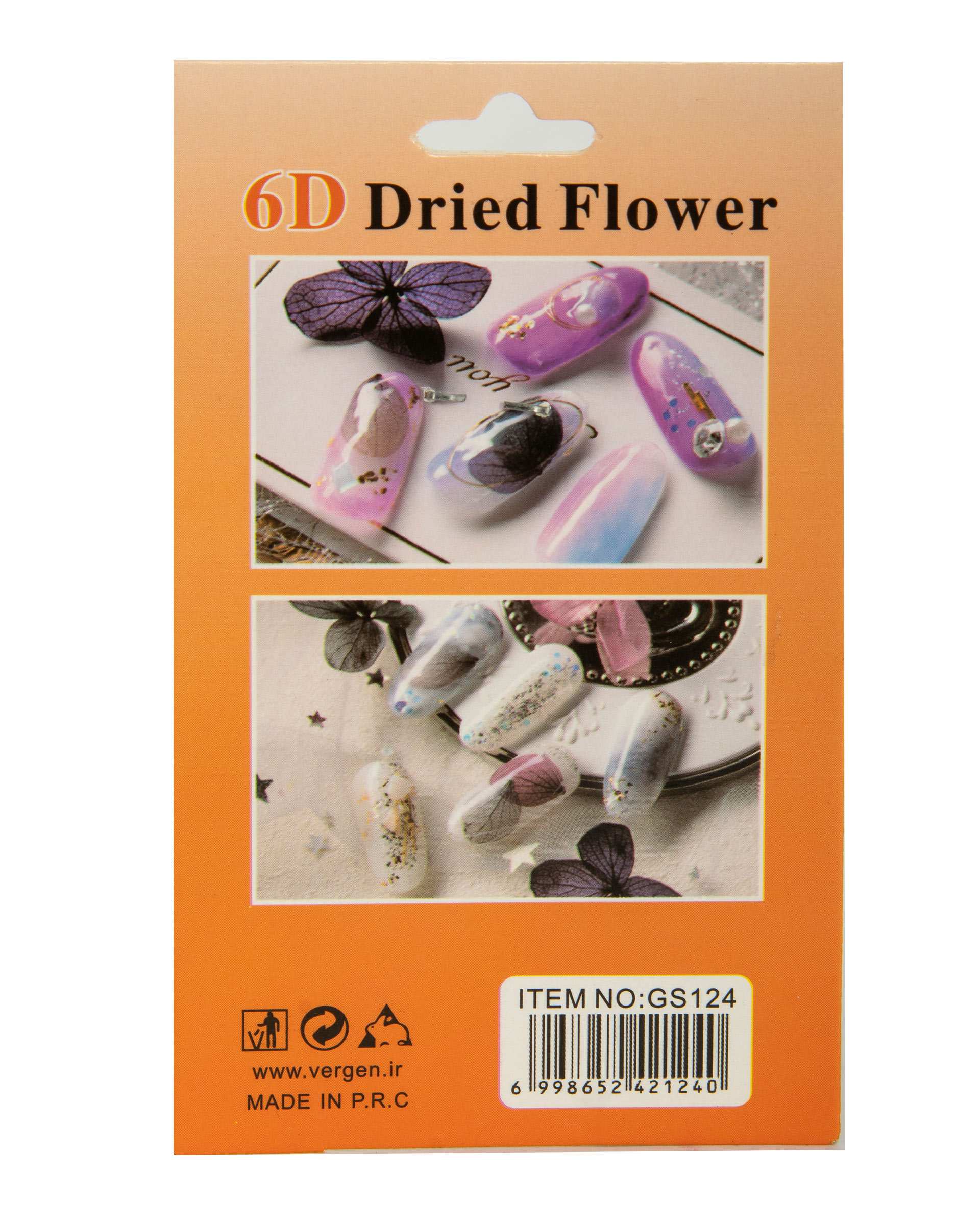 دیزاین ناخن گل خشک شده مدل Dried Flower GS124 ورژن