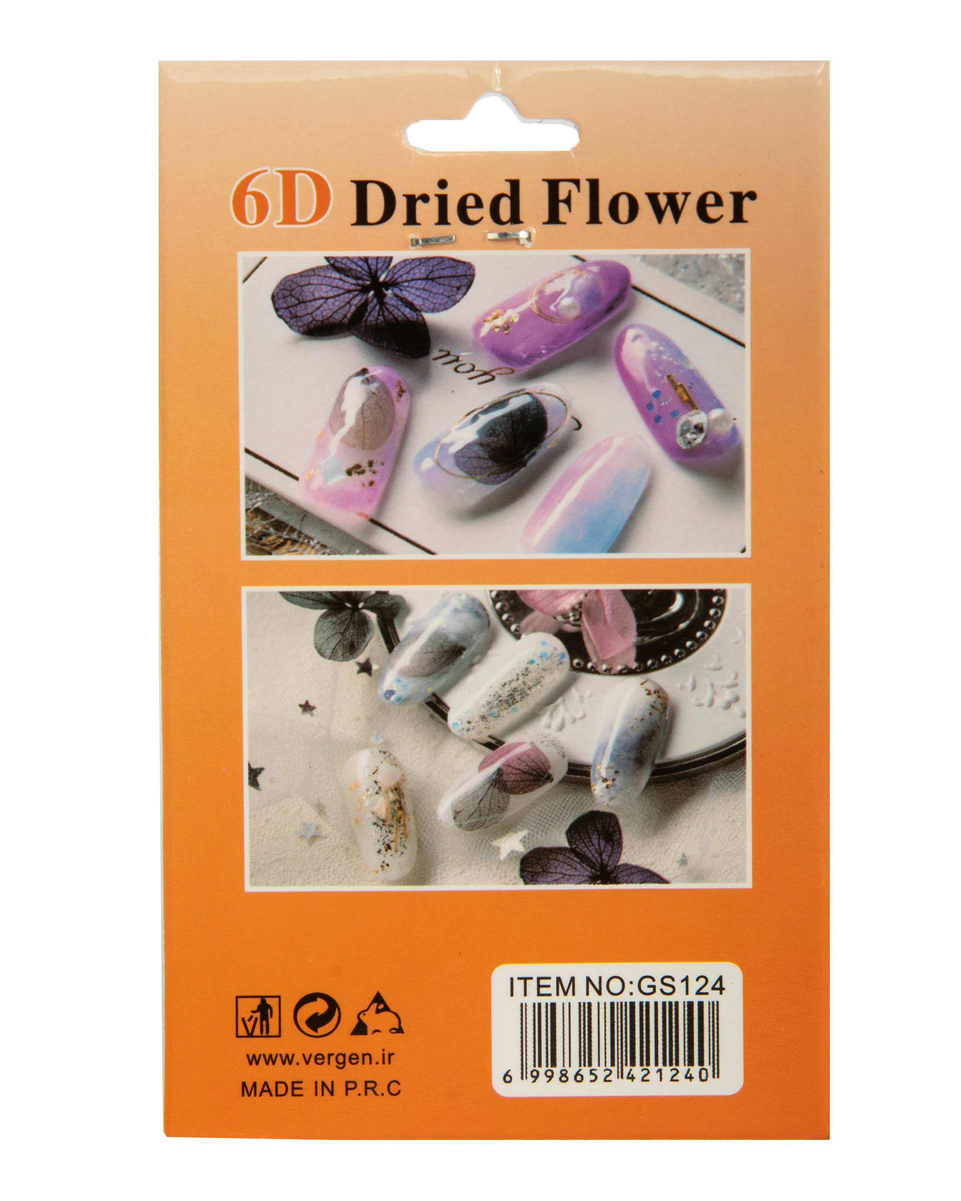 دیزاین ناخن گل خشک شده مدل Dried Flower GS124 ورژن