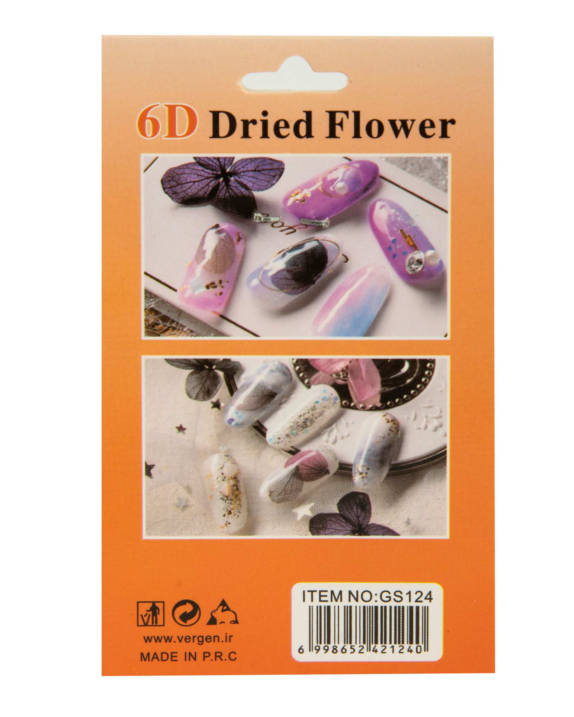 دیزاین ناخن گل خشک شده مدل Dried Flower GS124 ورژن